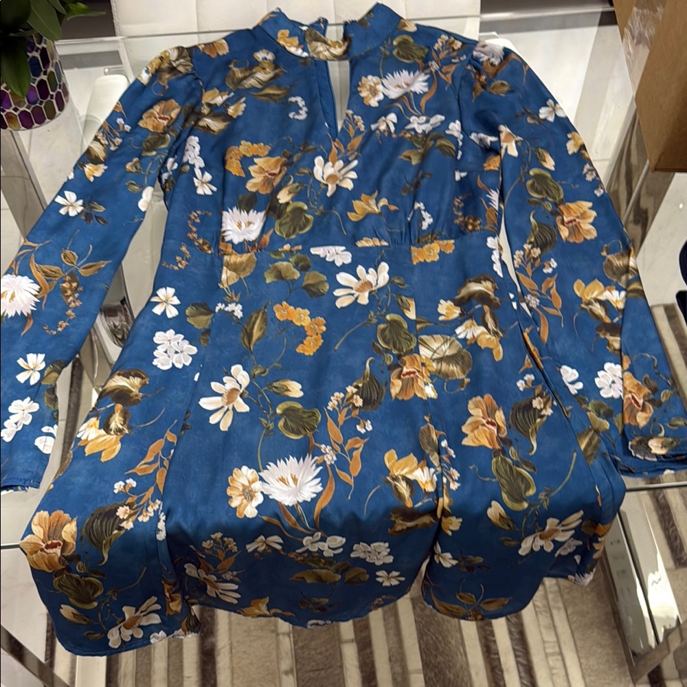 Lost + Wander Blue Floral Dress